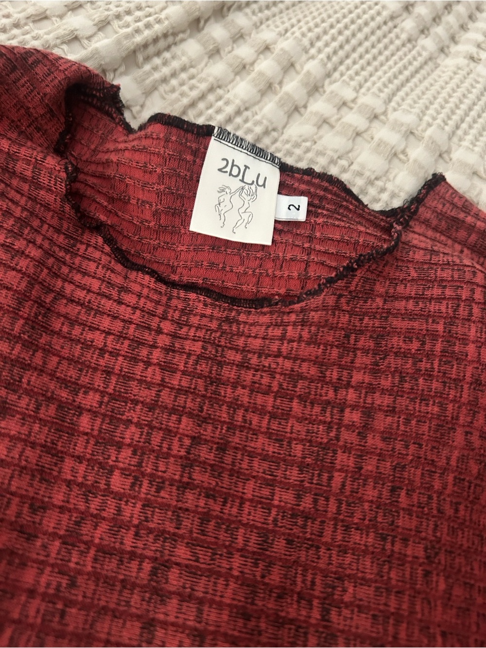 Women's Boutique Rust/Red & Black Textured Knit set